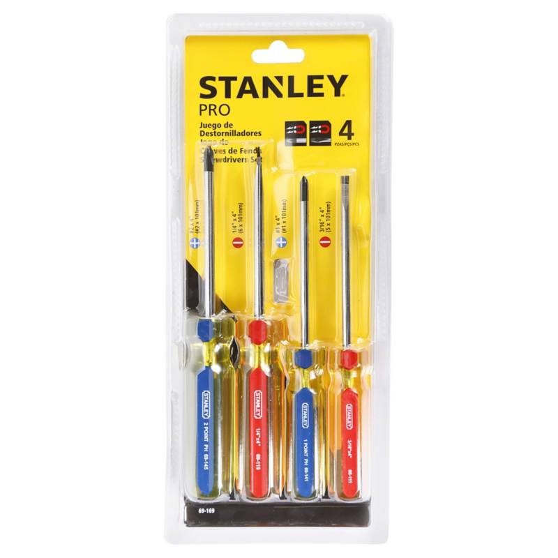 Set De Destornilladores con 4 Piezas Stanley 69-169