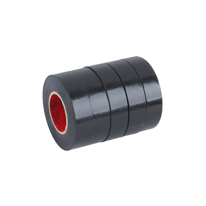 Huincha Aisladora 19 mm X 18 m Negra 5 Piezas Tactix 530052