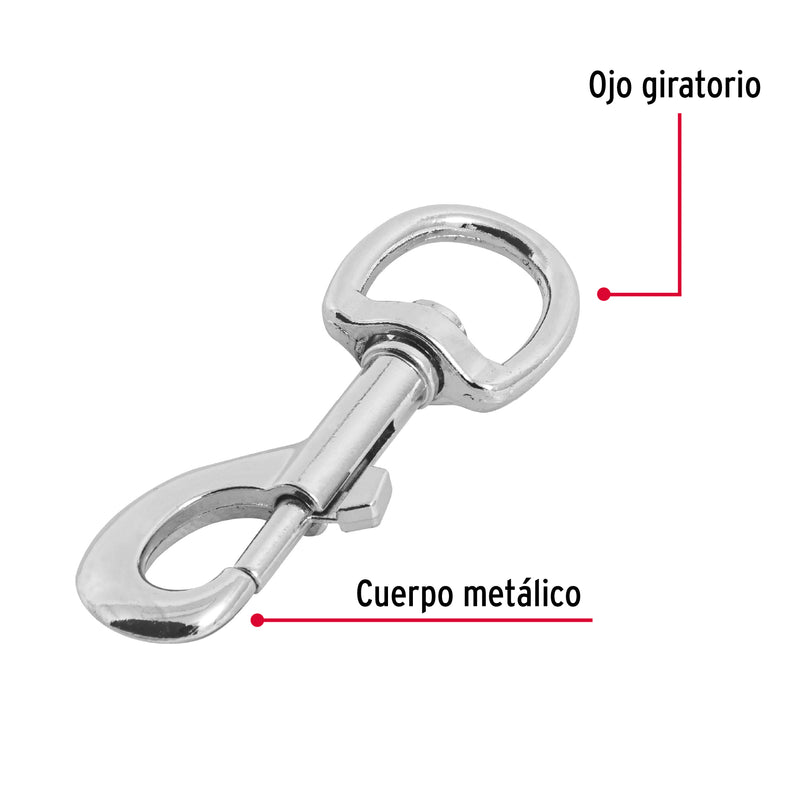 Mosquetón Con Destorcedor De Zinc 4" Truper Bdz-4