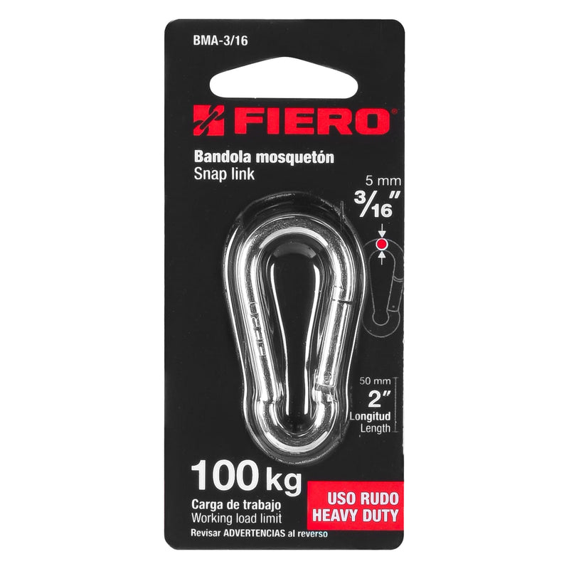 Mosqueton Fijo Acero 3/16" Truper Bma-3/16