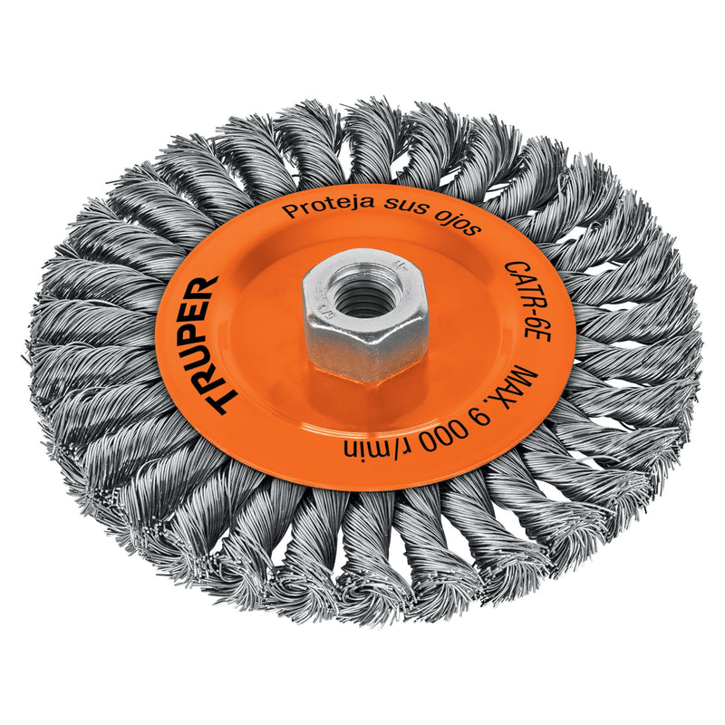 Escobilla Circular Entref 6" para esmeril Eje 5/8" Truper Catr-6e