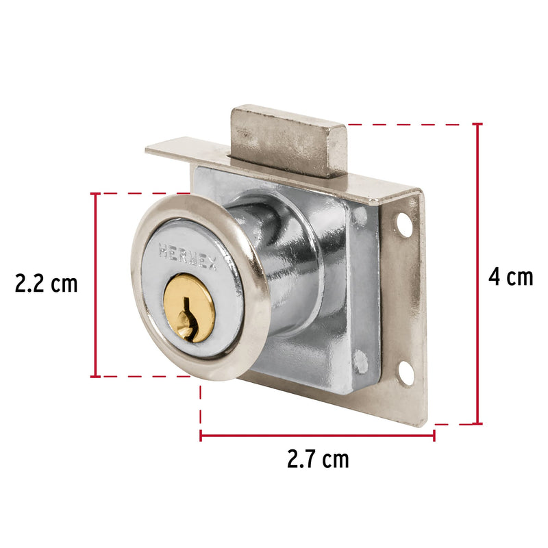 Cerradura Para Mueble Acción Vertical Cromo Hermex CM-24C