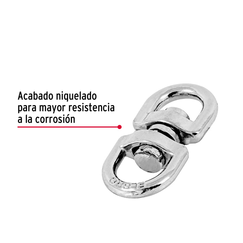 Destorcedor Zinc Niquelado Para Cable 1/8" Truper Desz-1/8
