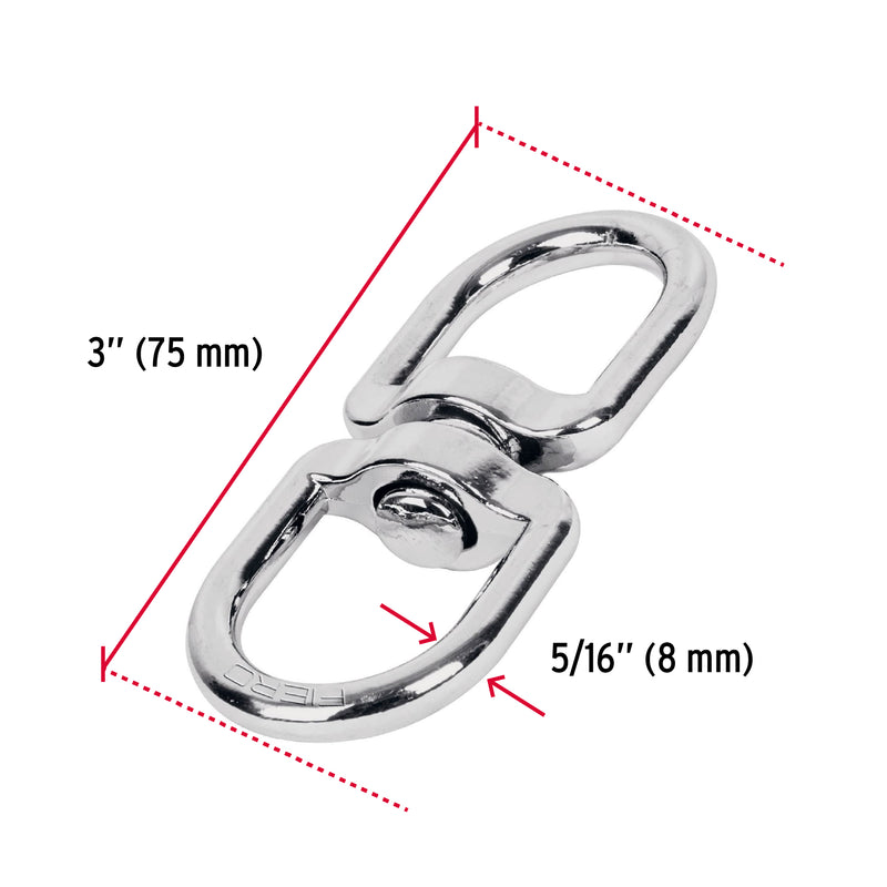 Destorcedor Zinc Niquelado Para Cable 5/16" Truper Desz-5/16
