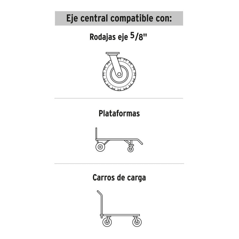 Rueda Completa Imponchable 6" para Carro Tipo Yegua Truper RD-62