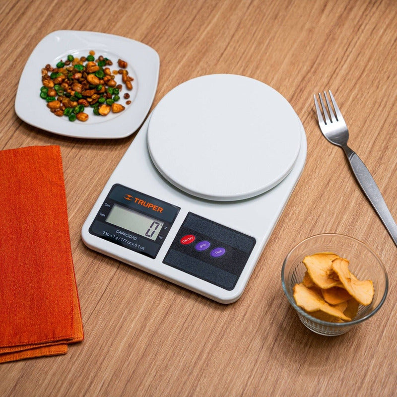 Balanza Cocina Digital Hasta 5 Kilos Truper Base-5ep