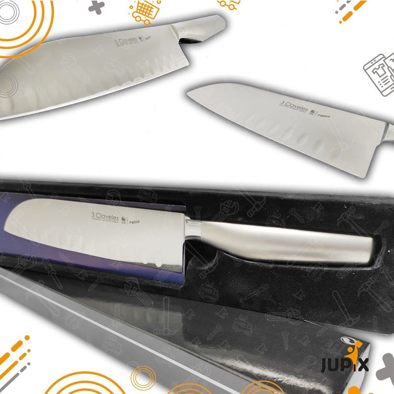 Cuchillo Inox. Santoku 18 Cm 1626  3 Claveles