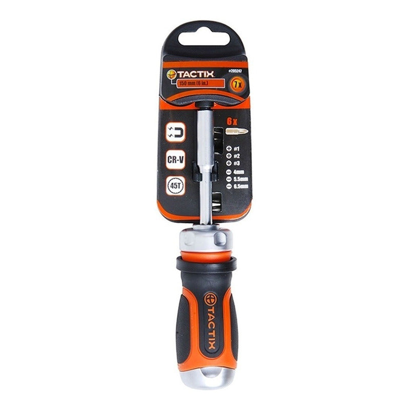 Destornillador Torque Con Chicharra 7 Piezas Tactix 205247