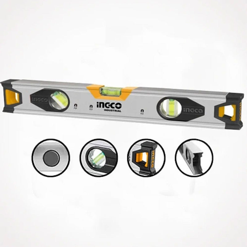 Nivel Burbuja Magnetico 3 Aguas De 60 Cms Ingco Hsl38060m