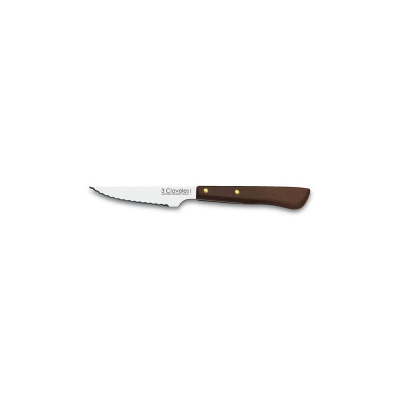 Cuchillo Chuletero 3 Claveles De 10.5 Cms Mango Madera 1500