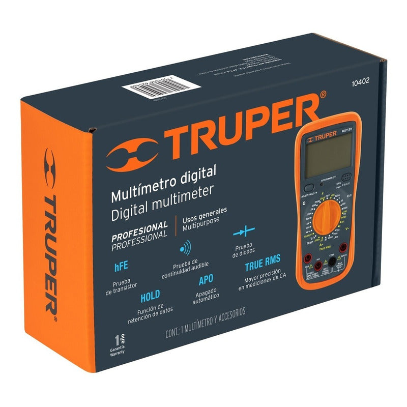 Multitester Digital Industrial Rms Verdadero Truper Mut-39