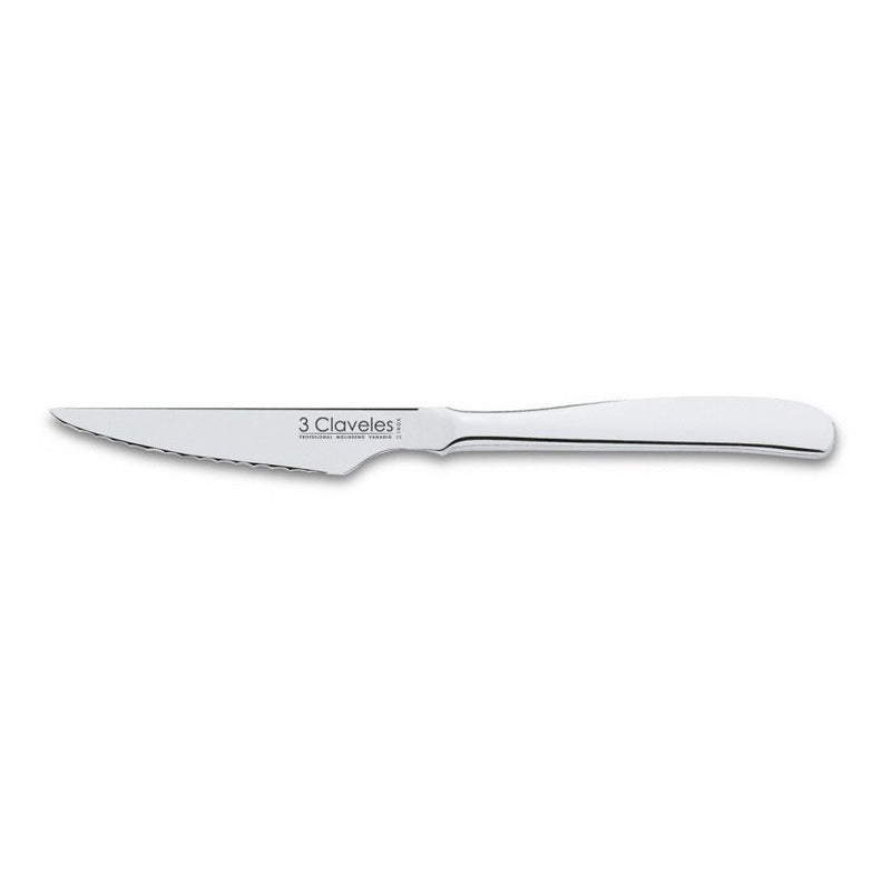 Cuchillo Chuletero Liso 11 Cms De Acero 3 Claveles 1513