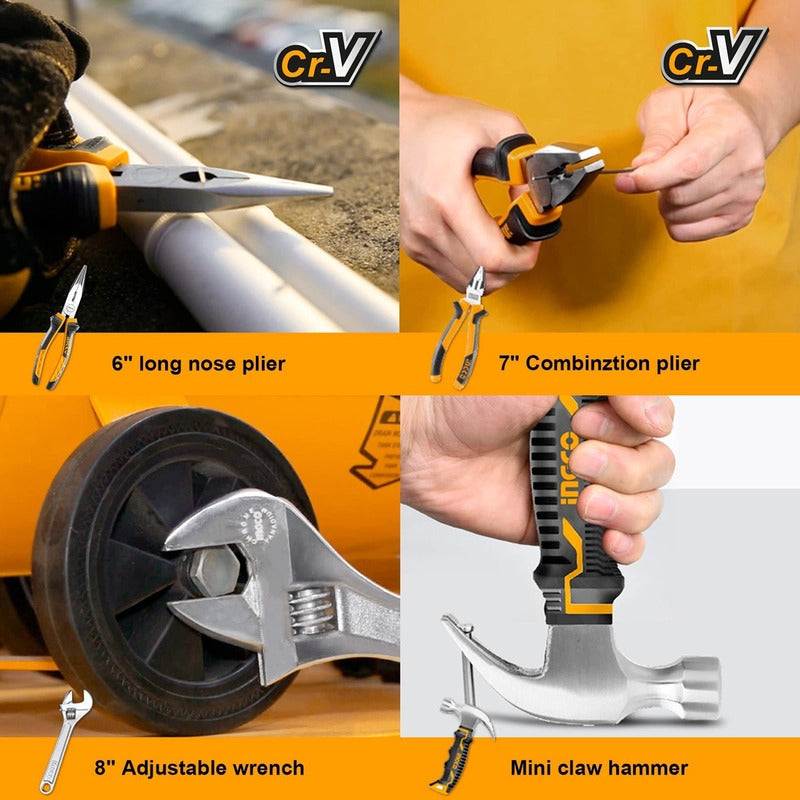 Set De Herramientas Manuales Con 9 Piezas Hkth10809