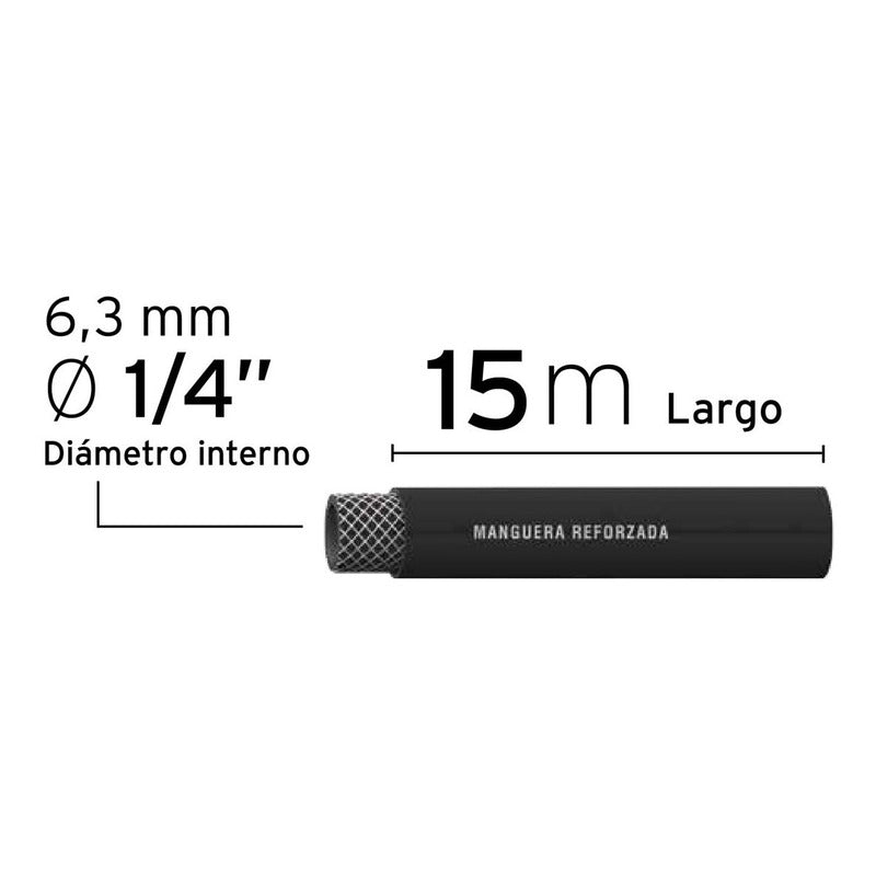 Manguera De Hule Para Compresor 15 Mts Truper Man-ap-15-1/4