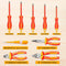 Set Alicates + Atornilladores Aislado 1000v 9 piezas Ingco Hktv01h091