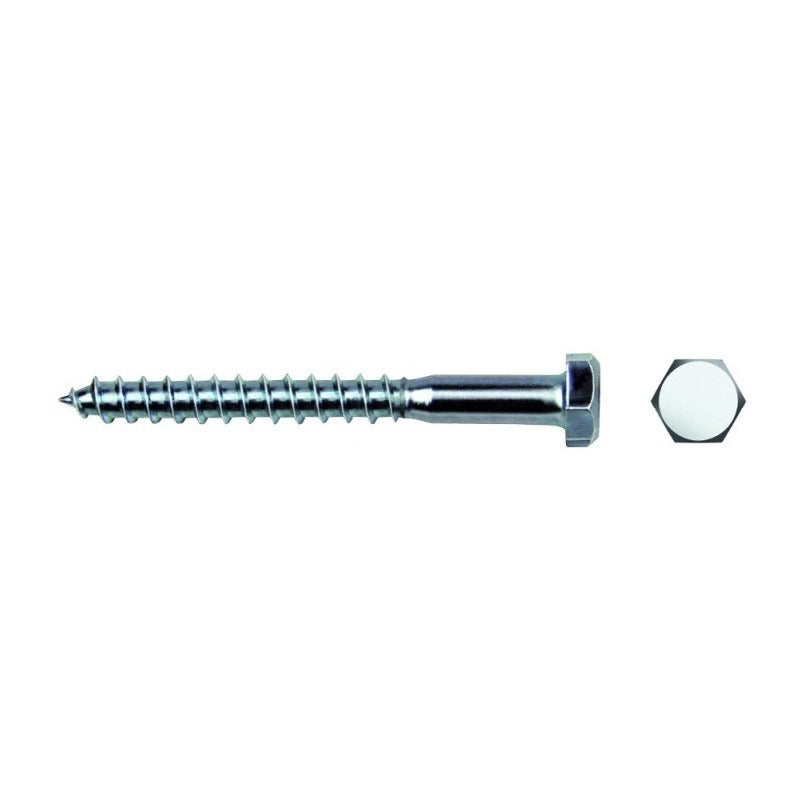 Tirafondo Cabeza Hexagonal Din 571 Ø8 X 60mm Cincado