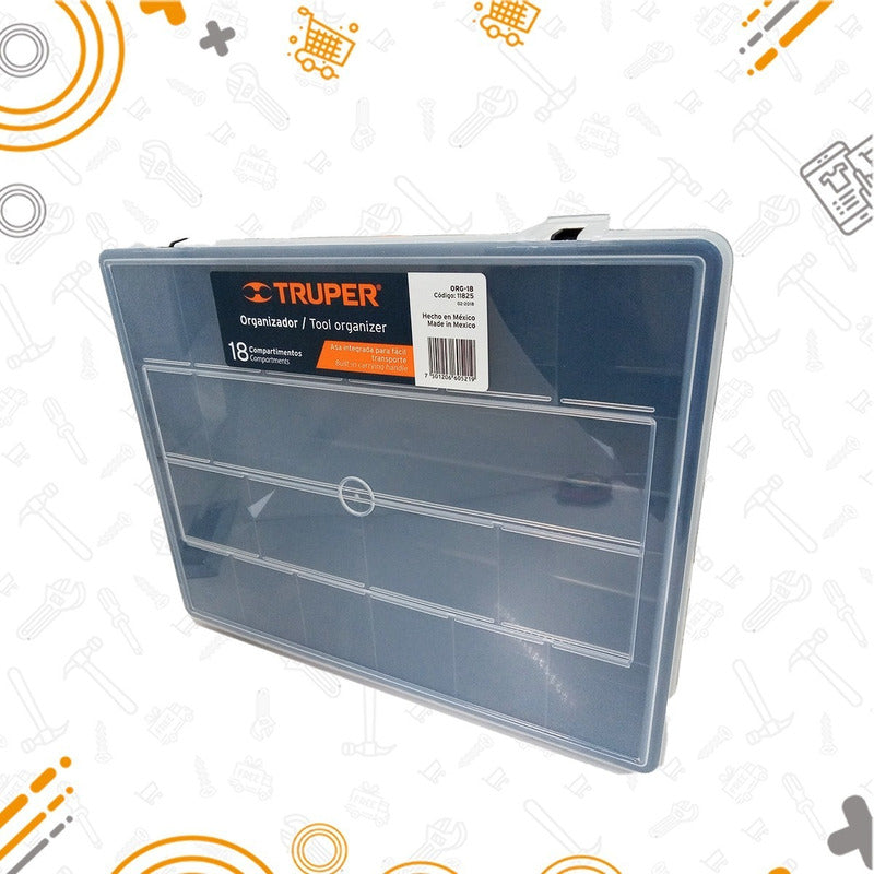 Caja Organizador de Herramientas Plastica 18" Truper ORG-18