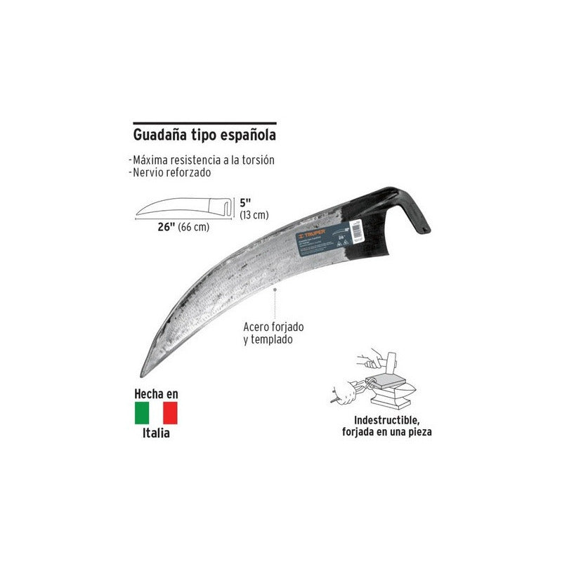 Guadaña Tipo Española Sin Mango 26 Truper Gtx-26