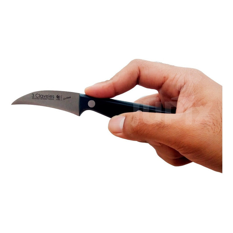 Cuchillo Mondador 3 Claveles 6 Cms Acero Inox Uniblock