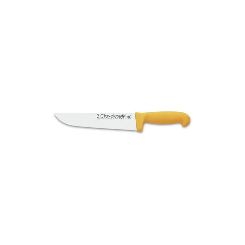 Cuchillo Carnicero De 20 Cms Mango Amarillo 01384 3 Claveles