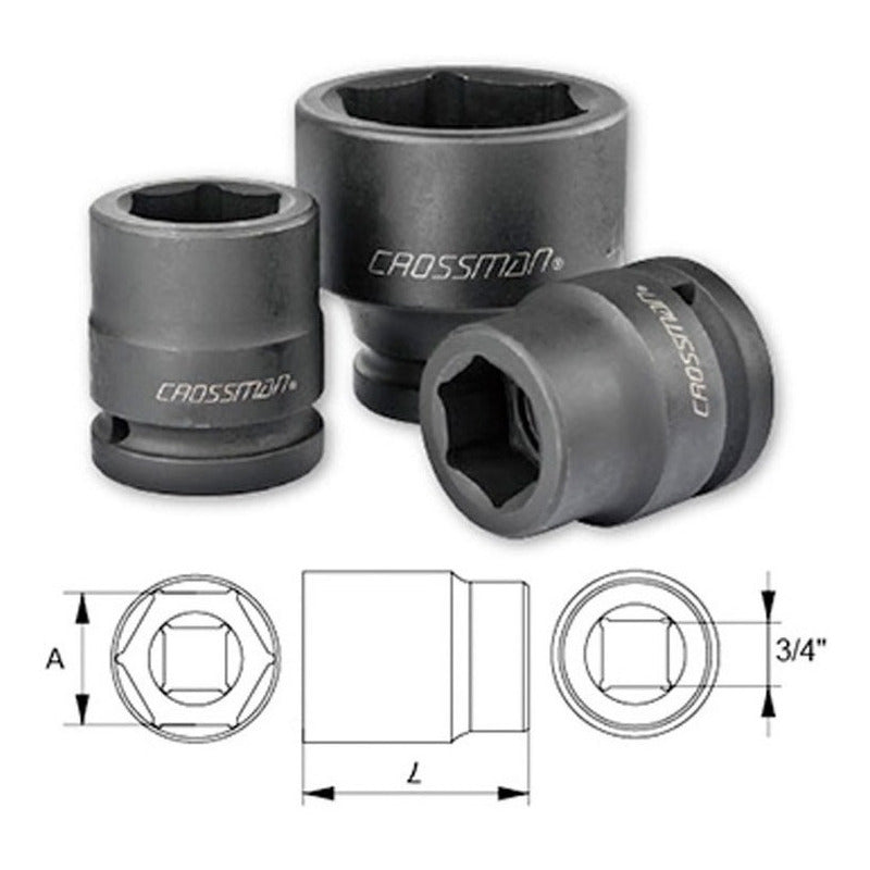 Dado De Impacto 3/4 De 38 Mm Largo 57 Mm Crossman 76-138