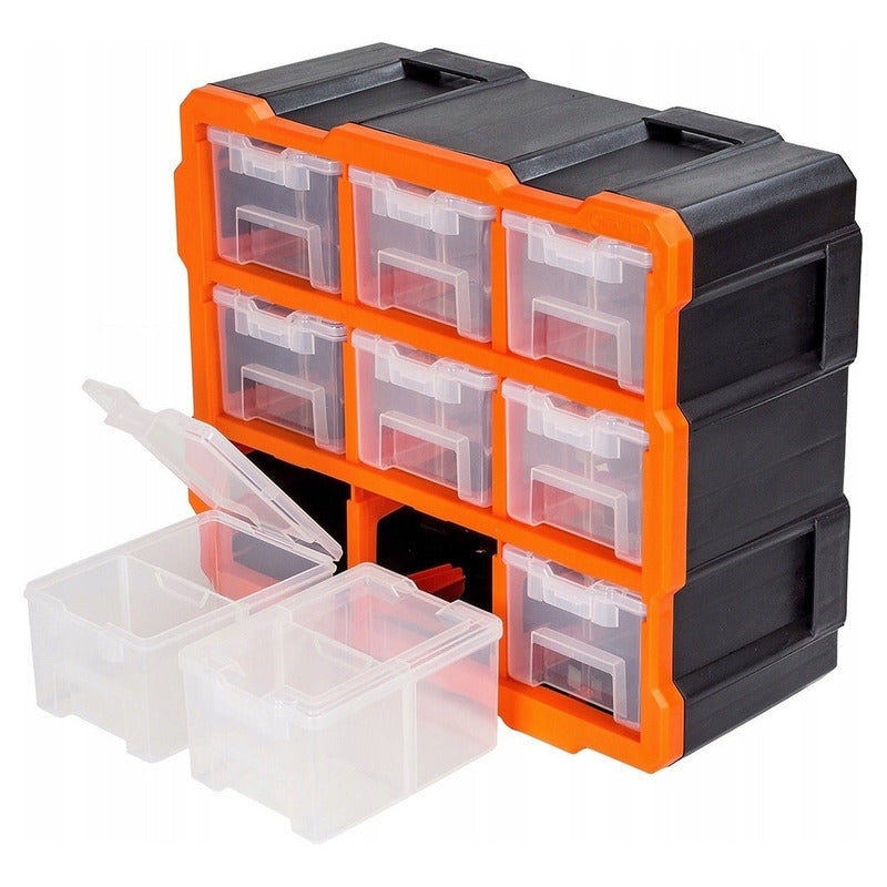 Organizador Plastico Con 9 Compartimentos Transparentes