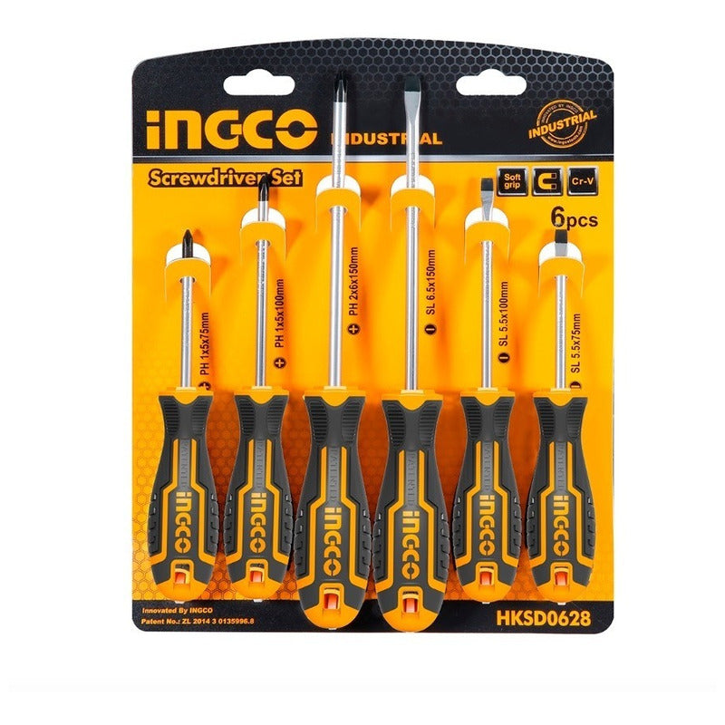 Juego De Destornilladores De 6 Piezas Ingco Hksd0628