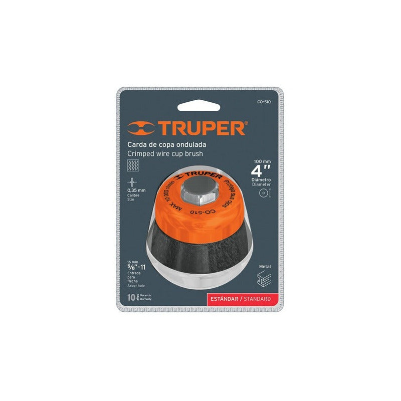 Escobilla De Copa para Esmeril Fina 14 mm Truper CO-510M