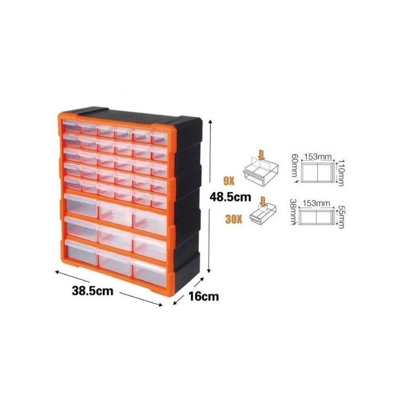 Caja Organizadora Plastica 39 Compartimentos Transparentes