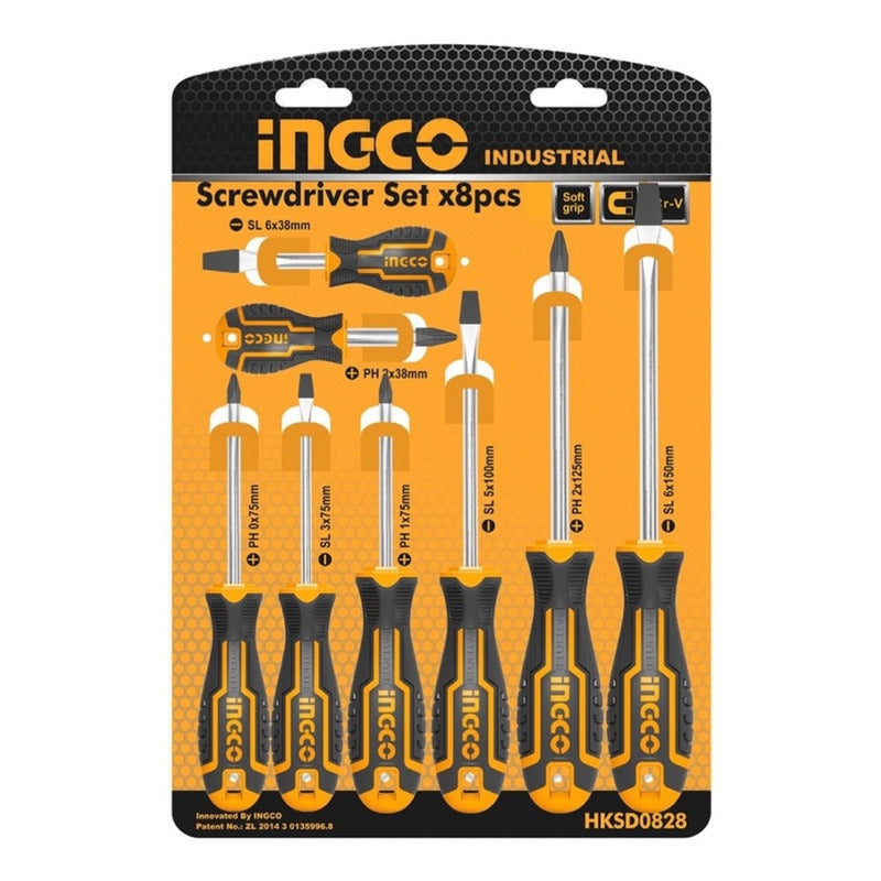 Set De 8 Destornilladores Imantados Hksd0828