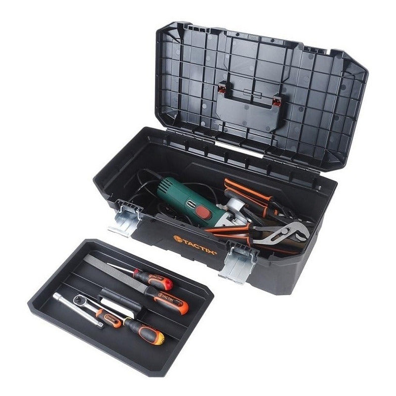 Caja Herramientas Plástica 20¨ Con Bandeja Tactix 320342
