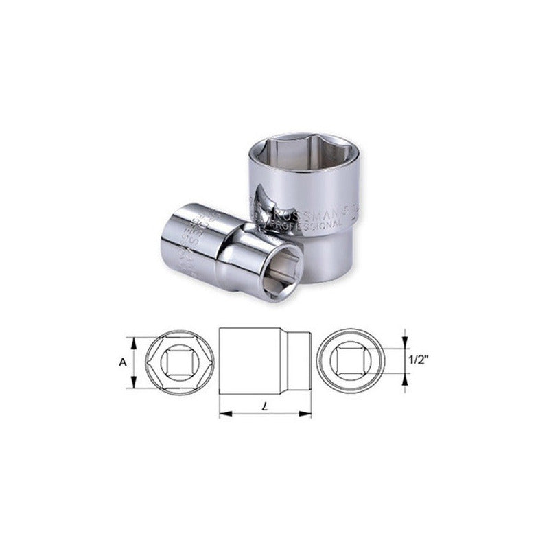 Llave Dado Hexagonal 1/2 De 22 Mm Crossman