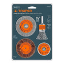 Escobilla Acero Para Taladro Jgo 4 Pzas Truper Jca-4p