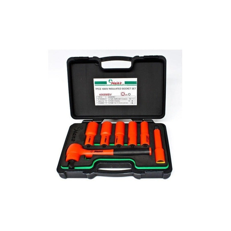 Caja De Dados Aislados 1000v De 1/2 8 Piezas Hans 4608mbv