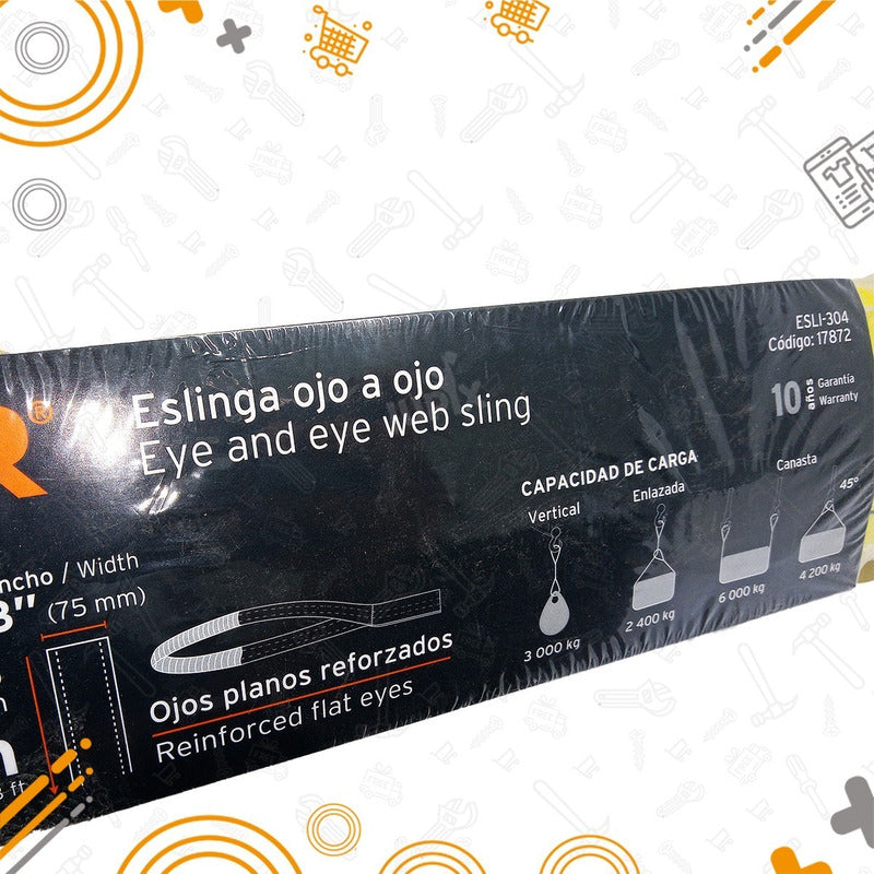 Eslinga De Ojo A Ojo De 3 X4 Mts Esli-304
