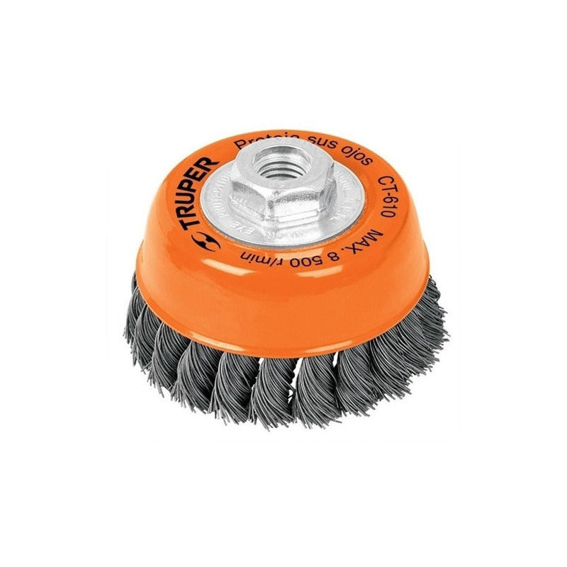 Escobilla De Copa Trenzada Truper De 5/8  P/esmeril Eje 5/8