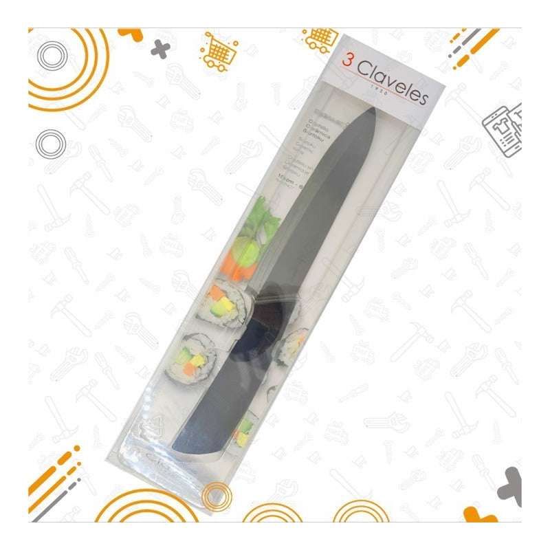 Cuchillo Tres Claveles 1426 Ceramica Cocinero Mgo.soft 20 Cm