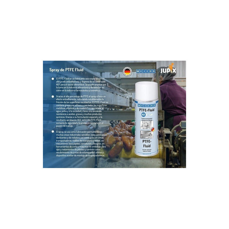 Spray Lubricante Teflon Ptfe Grado Alimenticio 400 Ml Weicon