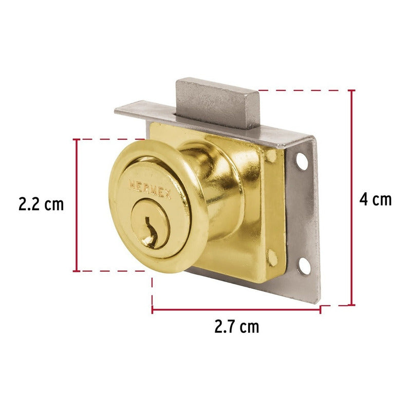 Cerradura Para Mueble Accion Vertical Laton Truper Cm-24l