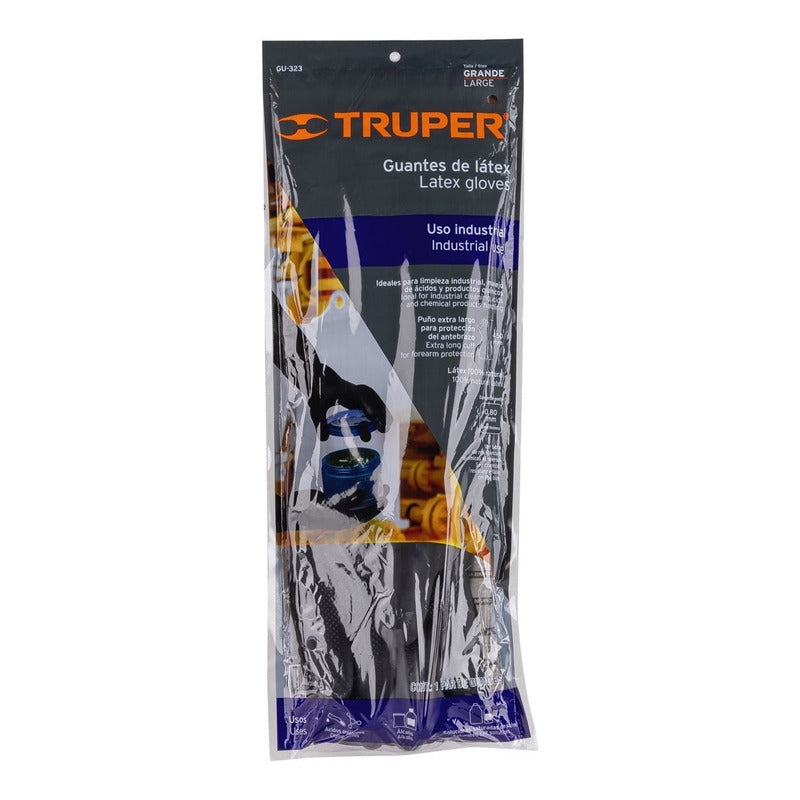 Guantes De Látex Uso Industrial Talla Grande Truper Gu-323