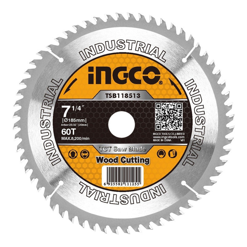 Disco Circular P/madera 7.1/4'' X 60 Dts Ingco Tsb118513
