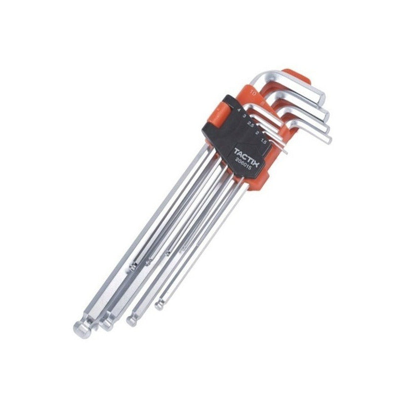 Llave Allen Tipo Bola Extra Larga 1,5-10mm Tactix 206015