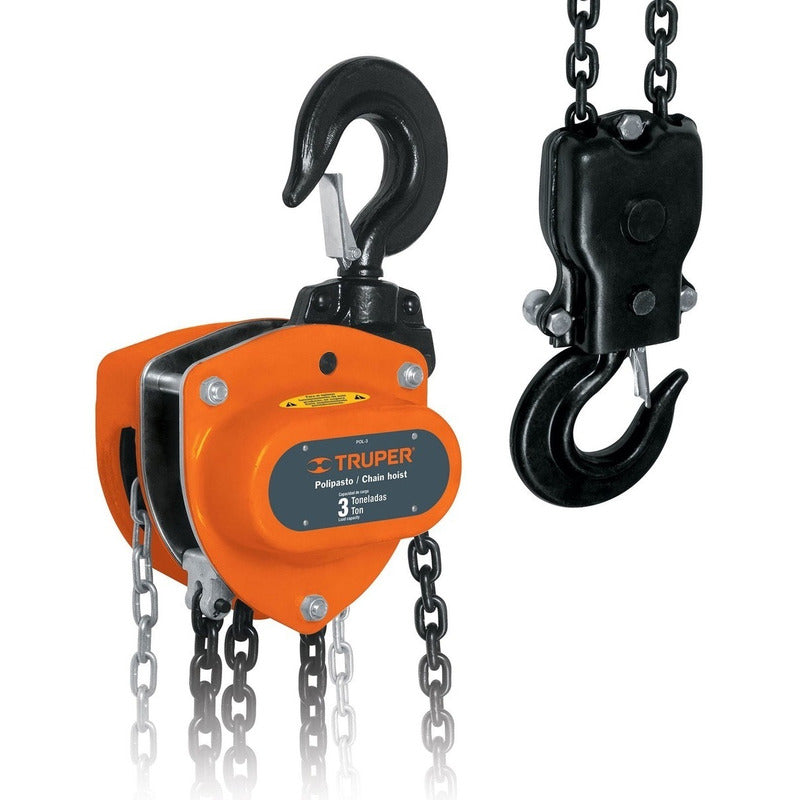 Tecle Cadena 3 Toneladas X 3 Mts Truper Pol-3