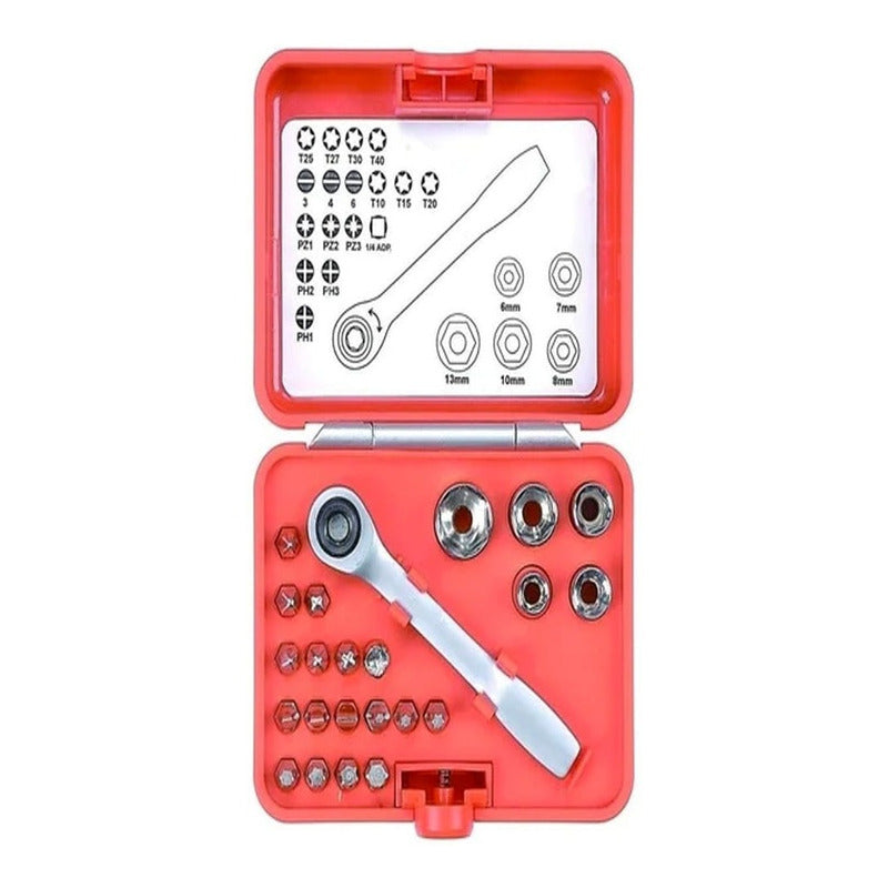 Juego De Dados Y Puntas C/chicharra Tactix 23 Piezas Mini 90