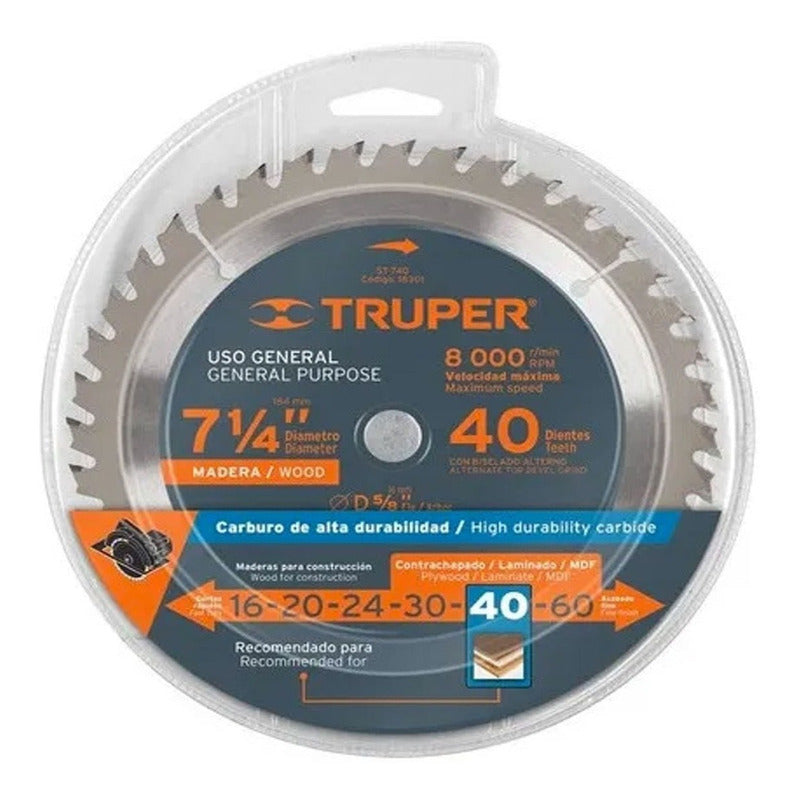 Sierra Circular Truper P/madera 10  X 40 Dts. St-1040e