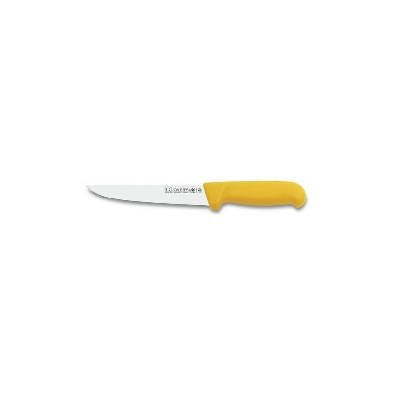 Cuchillo Carnicero Estrecho De 18 Cms Mango Amarillo 01375 3 Claveles