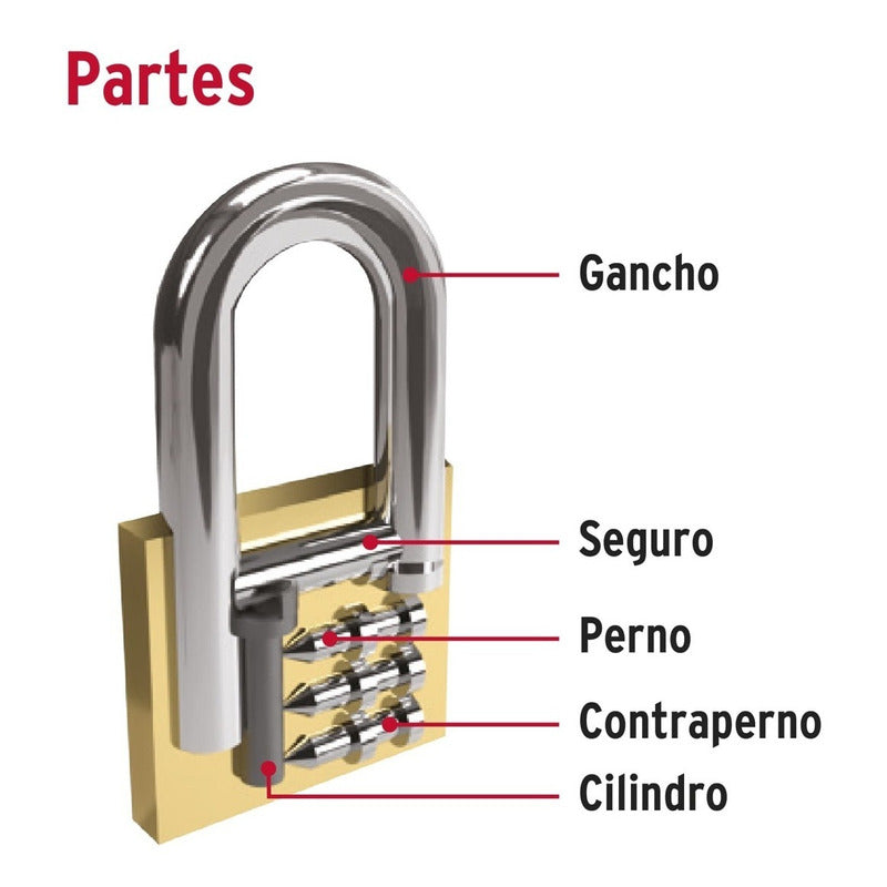 Juego Candados Gancho Corto 40 mm  con 4 Piezas Truper Cl-40x4