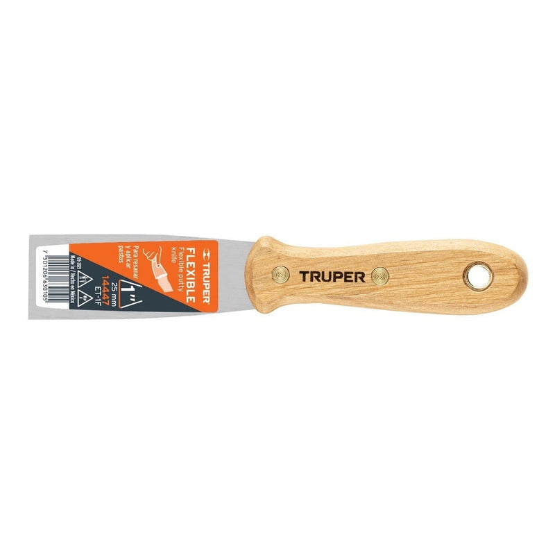 Espatula Acero Flexible Mango De Madera 1" Truper Et-1f