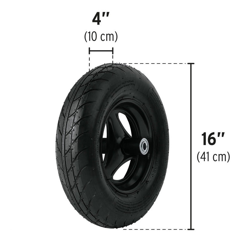 Carretilla Bandeja Plastica Completa De 175 Lts Truper Tp-8