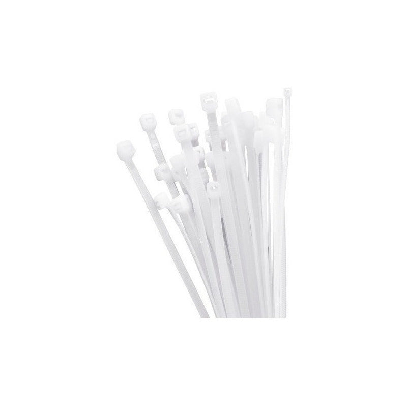 Amarra Plastica Blanca Tactix Bolsa 100 Pzas 200mm 408021